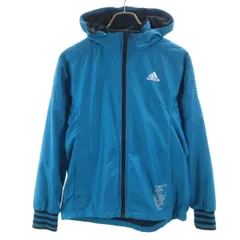 adidas アディダス ウインドブレーカー M ブルー ジャケット 裏トリコット レディース 古着