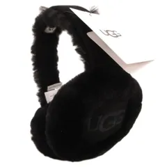 アグ オーストラリア UGG australia Sheepskin Embroidery Earmuff イヤーマフ 耳当て ウォーマー シープレザー 本革 黒 ブラック 20955 /JS