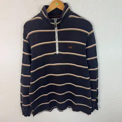McGREGOR マックレガー ハーフジップ カットソー ボーダー ネイビー Lサイズ メンズ 古着 アメカジ ストリートのサムネイル