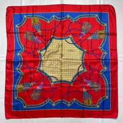 2509-318｜ディオール スカーフ シルク レッド タグあり