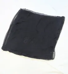 【225022】EMPORIO ARMANI エンポリオアルマーニ  ストール　マフラー　刺繍入り ブラック