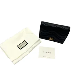 【玉津店 中古】GUCCI ダブルG ミニウォレット GGマーモント ブラック 466492 TA2600496
