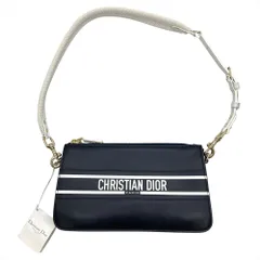 クリスチャンディオール Christian Dior ヴァイブ ショルダーバッグ カーフスキン ネイビー ゴールド金具 56-MA-0252 レディース【中古】
