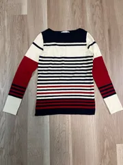 【224845】UNIQLO ユニクロ  ines de la fressange コラボ　長袖ニット　セーター　ボーダー柄　ウール（毛表記）100％　M  ・ マルチカラー