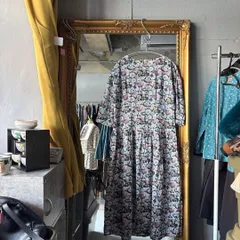 【東あずま店　併売品】　スキャパ　SCAPA　花柄　総柄　長袖　Mサイズ 38 9号　ワンピース　ロング　お呼ばれ　デート　オフィスカジュアル　食事会　可愛い　お出かけ　上品のサムネイル