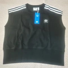 未使用　タグ付き　adidas　アディダス　トレフォイルロゴ　ノースリーブ　トップス　ブラック　XLサイズ