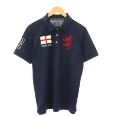 アドミラル Admiral GOLF ゴルフウェア ポロシャツ L 紺 ネイビー 半袖 レギュラーカラー 刺繍 ストレッチ /BB ■ECC001