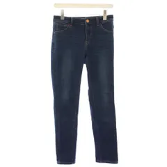 シーセブンティーン C17 C-SEVENTEEN デニムパンツ ジーンズ スキニー S 紺 ネイビージップフライ ストレッチ ロゴパッチ 裏起毛 /BB ■ECC001