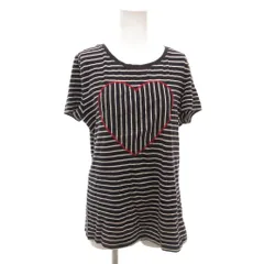 トミーヒルフィガー TOMMY HILFIGER Tシャツ カットソー S 紺 ネイビー ストライプ柄 ハートモチーフ 半袖 ECF001 /KR ■ECF001