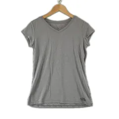 美品 THE NORTH FACE ザ・ノースフェイス その他総柄 春夏 SS 半袖Tシャツ テンセル/ポリエステル グレー レディース M【古着】【中古】【送料無料】