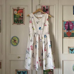 51 tocco トッコ 花柄 総柄　ワンピース シャツ ロング　お呼ばれ　デート　オフィスカジュアル　食事会　ノースリーブ　F フリーサイズ　ホワイト オフホワイト アイボリー 白 シロ