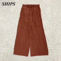 SHIPS any ワイドパンツ とろみ フリーサイズ ブラウン