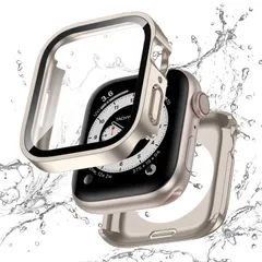 Watch SE Series Apple 9 8 7 カバー 対応 ケース 2 in 防水 1 前後の保護 二重構造 アップルウォッチ 耐衝撃 iWatch 一体型 【フルカバー保護】Kawoco ケース 45mm スターライト