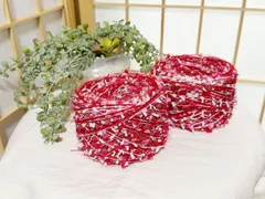 オリジナル引き揃え糸＊リボン＊赤＊ファンシーヤーン＊ポコポコヤーン/＊muff manick＊