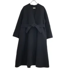 ATON エイトン SUPER 120S DOUBLE MELTON ダブルメルトンノーカラーコート 7074727 ブラック 01のサムネイル
