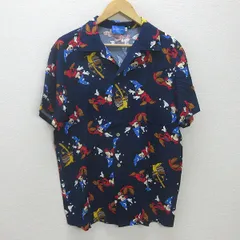 C■東京ディズニーリゾート/TOKYO Disney RESORT 半袖 開襟シャツ ファンタジアミッキー【L】紺/men's/84【中古】■