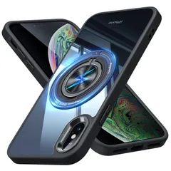 薄型 軽量 スタンド機能 スマホケース アイフォンxs/x 用 フルプロテクトデザイン カバー 5.8インチ tpu マグネット搭載 全面保護 耐衝撃 擦り傷防止 落下防止 リング付き 米軍MIL規格 用ケース 車載ホルダー対応 取り出し易い XS/X オシャ