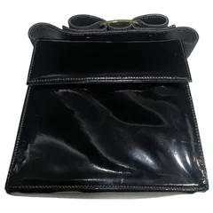 Salvatore Ferragamo(サルヴァトーレフェラガモ) Vara Ribbon Enamel Leather Hand Bag ヴァラ リボン エナメル レザー ハンド バッグ AX 21 3104 ブラック