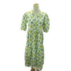 ユニクロ UNIQLO × ポールアンドジョー PAUL & JOE コラボ 美品 シャツワンピース 花柄 半袖 ロング丈 S 白 ホワイト系 0822