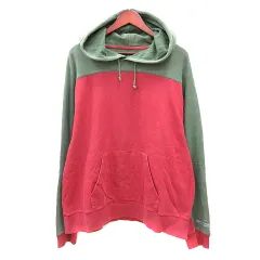 エディーバウアー EDDIE BAUER パーカー スウェット 長袖 バイカラー XL 赤 レッド 緑 カーキ /MNのサムネイル