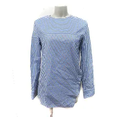 マカフィー MACPHEE トゥモローランド シャツ ブラウス プルオーバー ストライプ 長袖 36 S 紺 ネイビー /YI