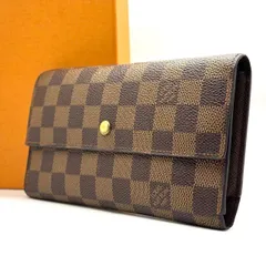 【静かな完成形】　LOUIS VUITTON　長財布 ダミエ ポルトフォイユ インターナショナル 三つ折り フラップ式 ルイヴィトン　ブラウン