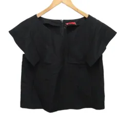 シビラ SYBILLA シャツ ブラウス ノーカラー 半袖 M 黒 ブラック ■YHS12のサムネイル
