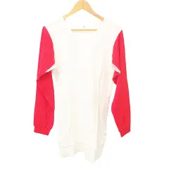 デサント DESCENTE 90s ヴィンテージ VINTAGE ゲームシャツ Tシャツ 長袖 メッシュワンポイント O 約XLサイズ 赤 レッド