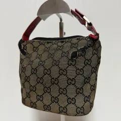 GUCCI グッチ GGパターン アクセサリーポーチ ミニハンドバッグ ブラック レッド B479