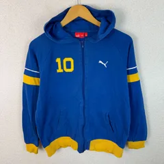 PUMA プーマ スウェット パーカー フルジップ ブルー 160サイズ 古着 スポーツMIX Y2K