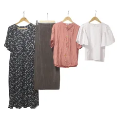 イング INGNI 他 4点セット おまとめ ワンピース ロングスカート カットソー ブラウス 半袖 花柄 無地 Mサイズ フリーサイズ 黒 茶 ベージュ ピンク系 MMT X