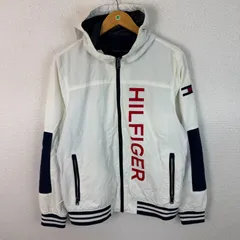 Tommy Hilfiger トミーヒルフィガー ジャケット ロゴプリント ホワイト Lサイズ メンズ 古着 ストリート スポーツMIX
