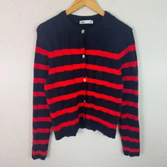 ZARA ザラ ニット カーディガン ボーダー ネイビー Lサイズ レディース 古着 Y2K モード