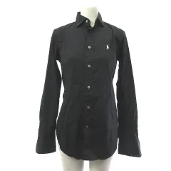 ポロ ラルフローレン POLO RALPH LAUREN シャツ ブラウス ワンポイント 長袖 ブラック 黒 0