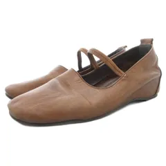 ミラスポーツ milla sports メリージェーン インヒールシューズ フラット パンプス ストラップ スクエアトゥ 23.5cm 茶 ブラウン /GV