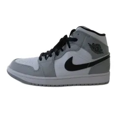 ナイキ NIKE 554724-092 Air Jordan 1 Mid  Light Smoke Grey White Black エアジョーダン1 ミッド スニーカー グレー 27cm