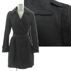 アイシービー iCB トレンチコート ベルト付き プリント総柄 グレー ブラック 黒 11