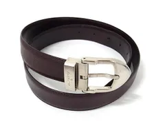 LOUIS VUITTON ルイヴィトン ベルト タイガ サンチュール クラシック アカジュー レザー メンズ シルバーバックル