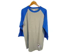 k05251105007　Champion　Lサイズ　グレー×青　　トップス　長袖Tシャツ　通年