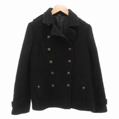 コムサイズム COMME CA ISM ジャケット ダブルブレスト エポレット ツイード ショート丈 黒 ブラック /AE ■FFのサムネイル