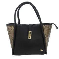 ラバガジェリー LA BAGAGERIE ハンドバッグ パイソン型押し 黒 ブラック /JS ■GY99