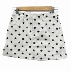 ジャックバニー jack bunny ゴルフウェア 台形スカート ミニ丈 スタープリント 0 S 白 ホワイト /NM4 IBO83