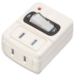 42×45×50mm ホワイト ヤザワコーポレーション AY02FUSK210W 雷サージ 雷ガード付フロントタップ型 2AC 集中スイッチ付 2個口 電源タップ コンセントタップ YAZAWA ヤザワ アイメディア(Aimedia)