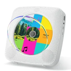 【在庫処分】FMラジオ USB再生モード 操作簡単 CDプレイヤー リピート/A-Bリピート再生 mp3対応 ステレオスピーカー内蔵 イヤホン対応 CDラジカセ 壁掛け可能 防塵カバー搭載 リモコン付き Bluetooth受信/送信 音楽再生/語学学習/胎児教