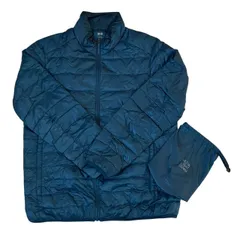 UNIQLO ユニクロ ウルトラライトダウン ジャケット メンズ Lサイズ ブルー 軽量 コンパクト 収納袋付き ポケッタブル アウター ナイロン ポリエステル 防寒 カジュアル