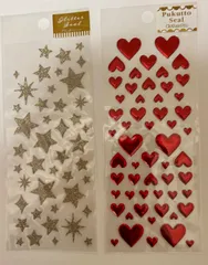 シール　ハートと星　キラキラシール