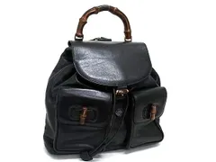 GUCCI グッチ リュックサック バンブー 003 58 0016 ブラック レザー レディース