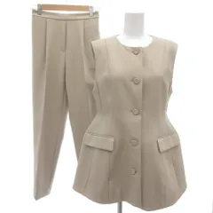 セルフォード CELFORD 23SS ペプラムセットアップ イージーパンツ スラックス テーパード タック 総裏地 ノーベント 36 ベージュ CWFO231120 /GV ■GY44