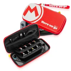 Switch2 ケース スイッチ2 専用ケース【全面保護・衝撃吸収・防汚防水】Switch2 収納バッグ キャリングケース ハードポーチ 16枚ゲームカード収納可能（2.レッド） 1