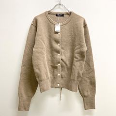 新品 24SS ベイジ 洗える RIOU カーディガン ラメ 金ボタン ゆったり